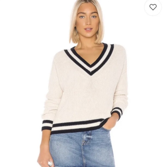 C&C California Cashmere Ivory Tennis Sweater - S - Picture 3 of 11